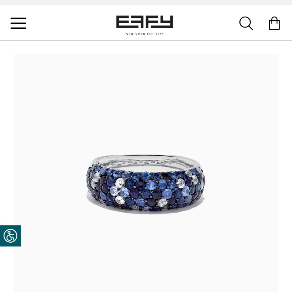 Effy Sapphire and Sterling Ring sz7